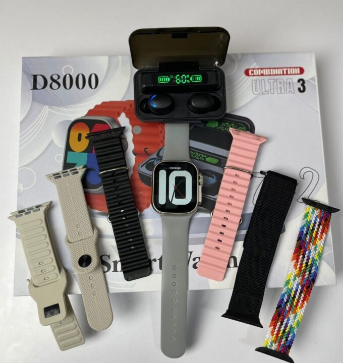 Vista 4 de Combo 7 Pulsos Reloj + Audifonos D8000 - COLOR: GRIS